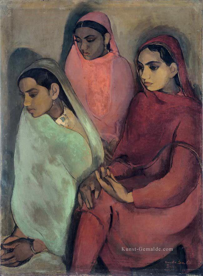 amrita Sher gil drei Mädchen 1935 Indien Ölgemälde